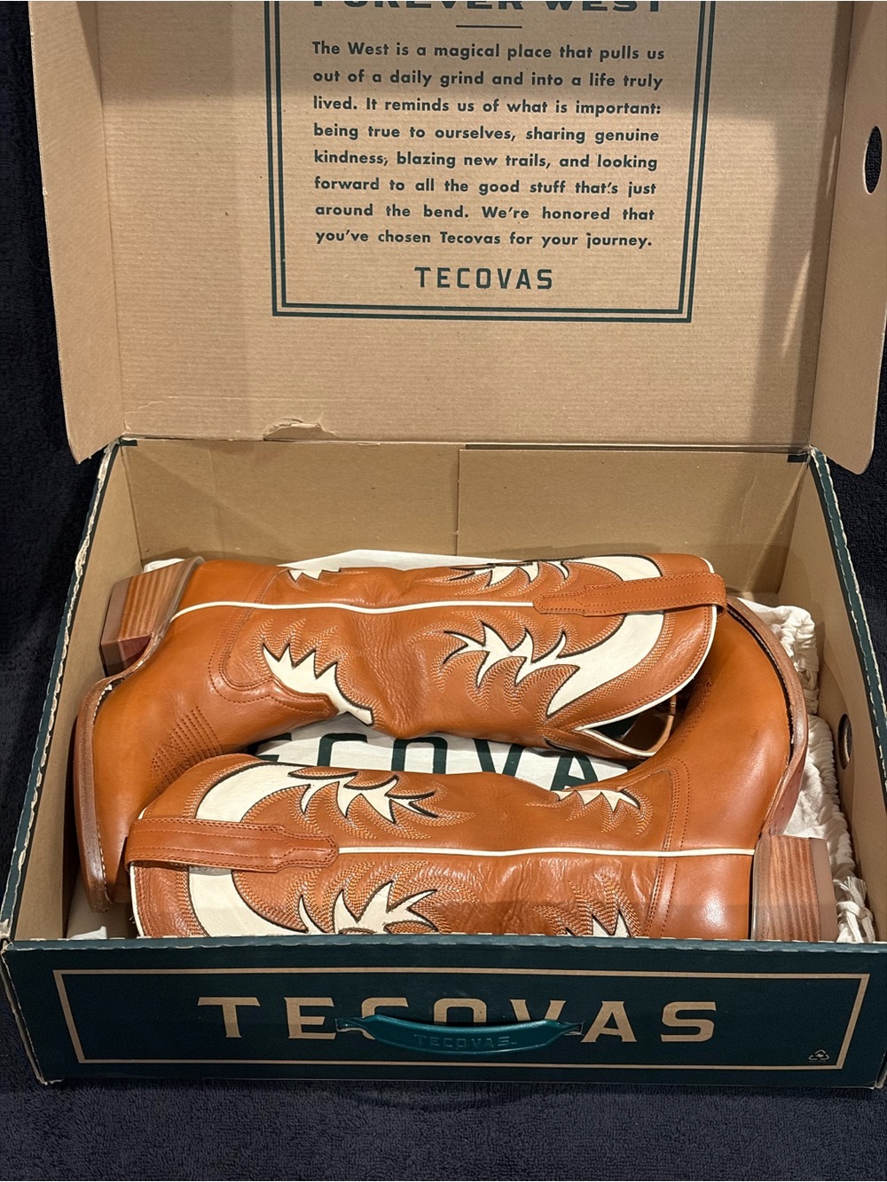 Tecovas Annie Pecan Bone Snip Toe Cowgirl Boots - Picture 2 of 7
